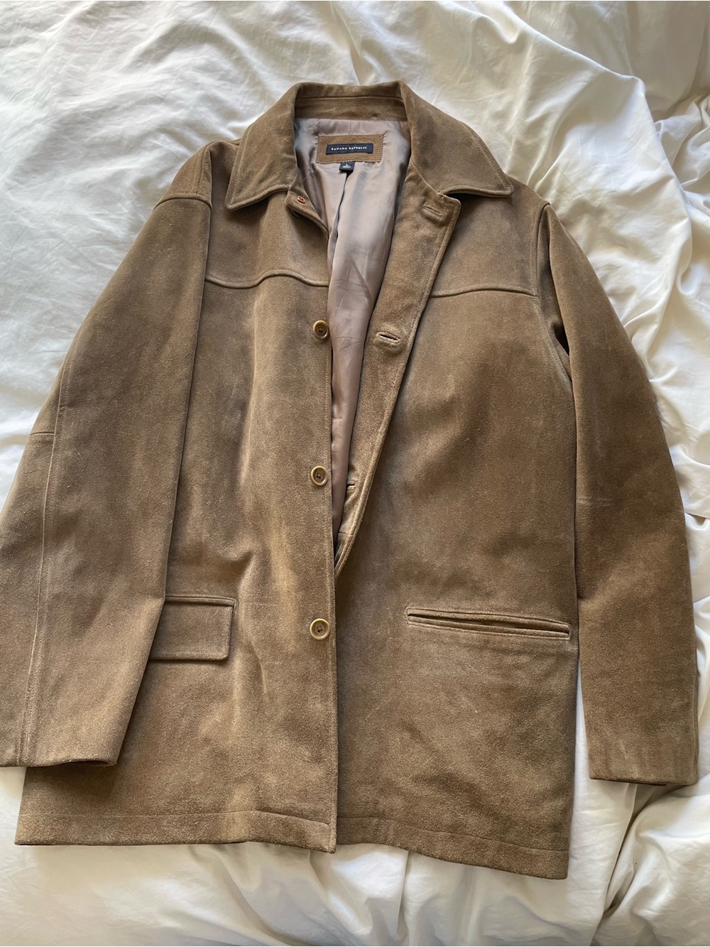 Banana Republic y2k men’s suede coat - large